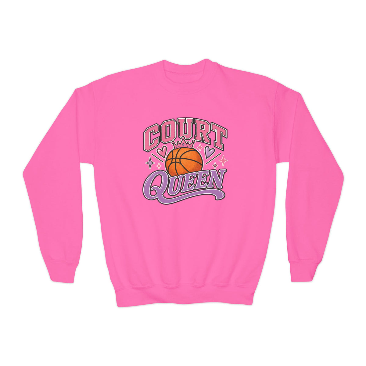 Court Queen Kids’ Basketball Crewneck Sweatshirt 🏀👑