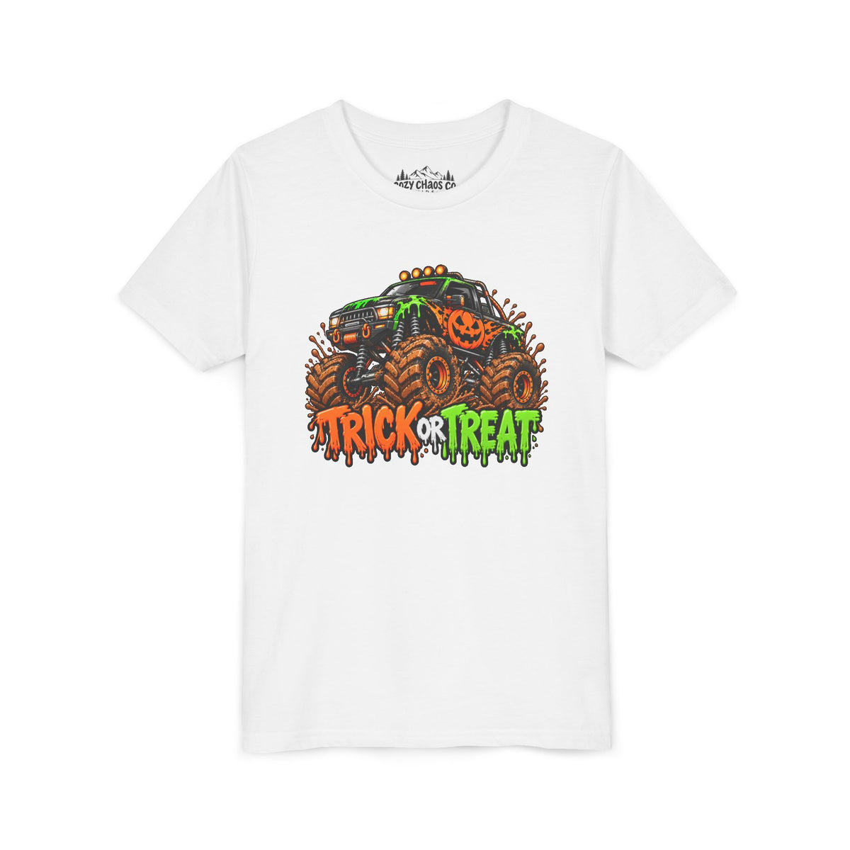 Trick or Treat Monster Truck Kids Halloween Sweatshirt | Cozy Chaos Kid 🎃🏁👻