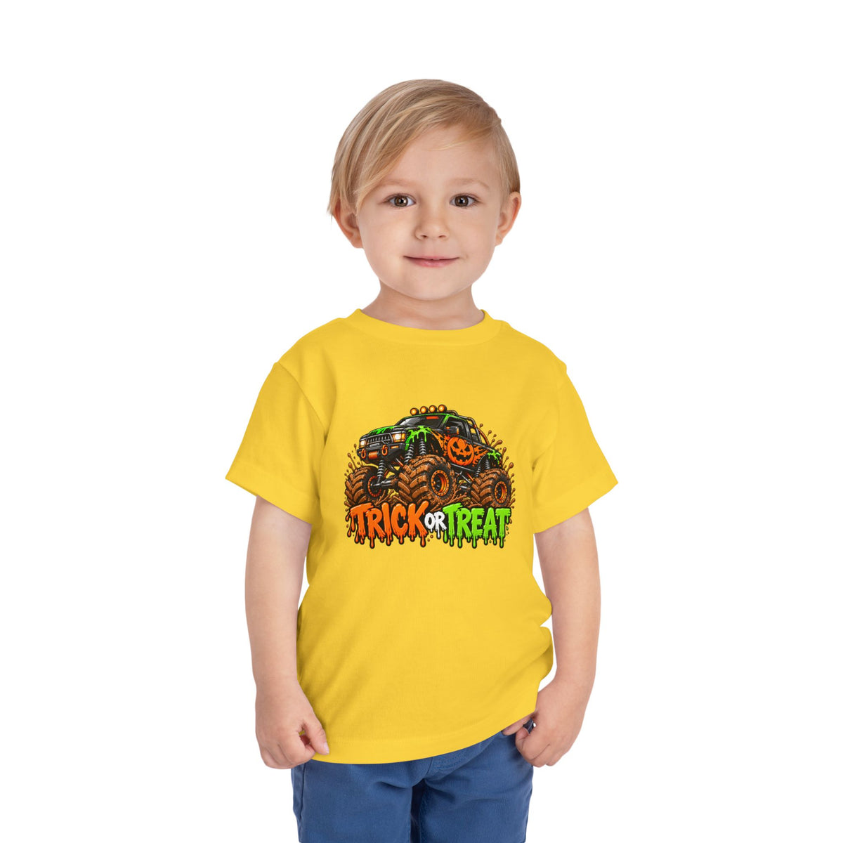 Trick or Treat Monster Truck Toddler Kids Halloween Sweatshirt | Cozy Chaos Kid 🎃🏁👻
