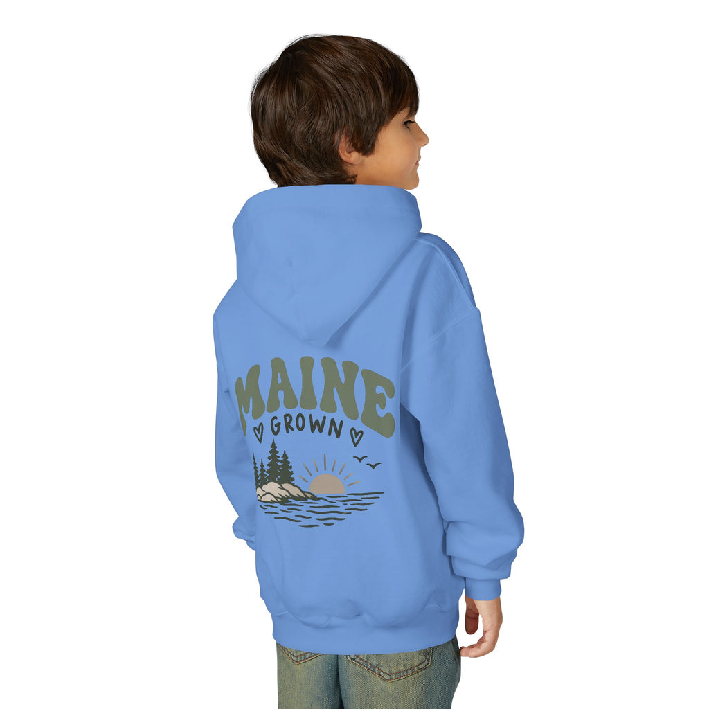 Maine Grown Kids Sweatshirt – Cozy Outdoor Pine Tree & Sunset Crewneck