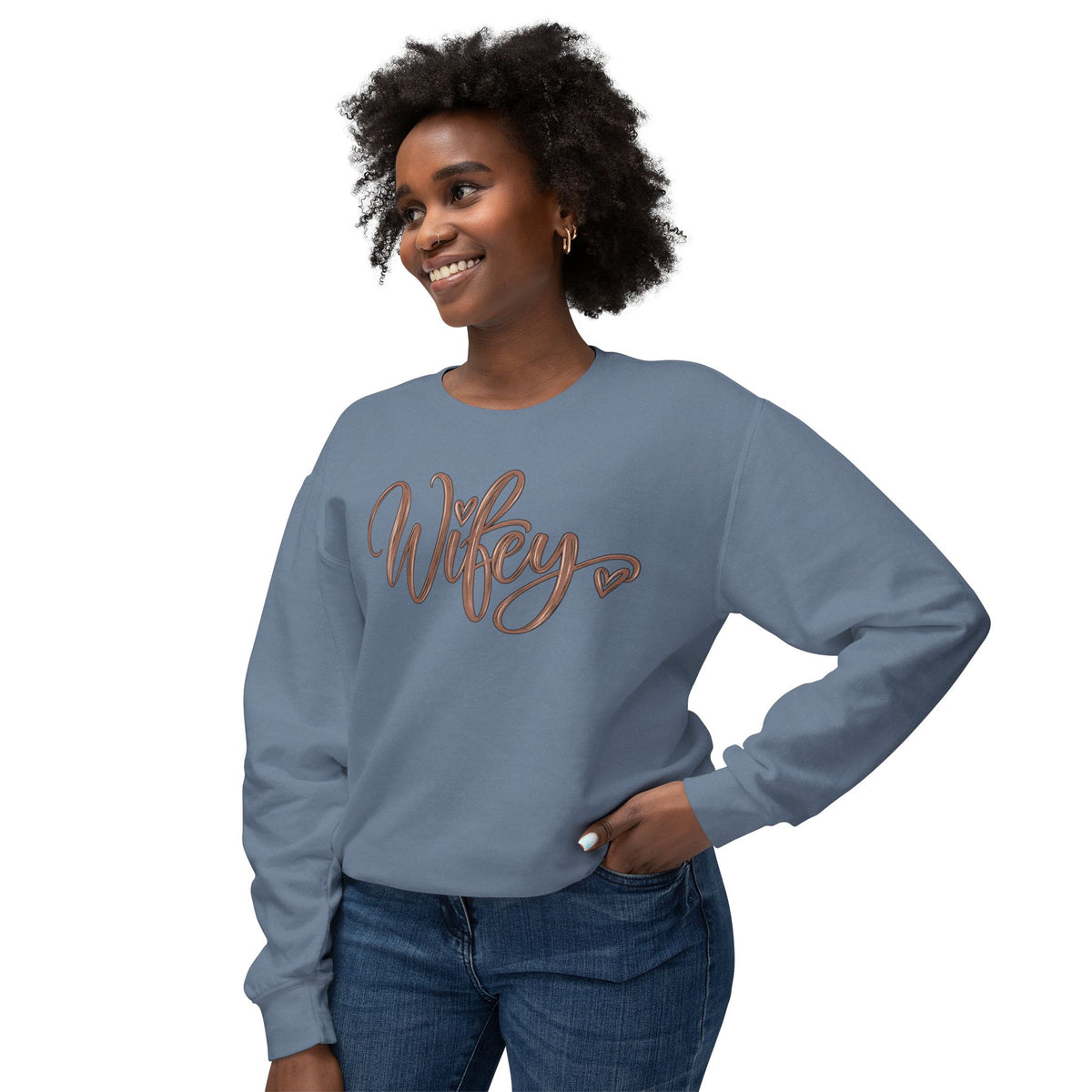 Wifey Crewneck Sweatshirt | Cozy Bridal Sweatshirt | Newlywed Wife Gift | Cute Wife Sweater 💍🤎