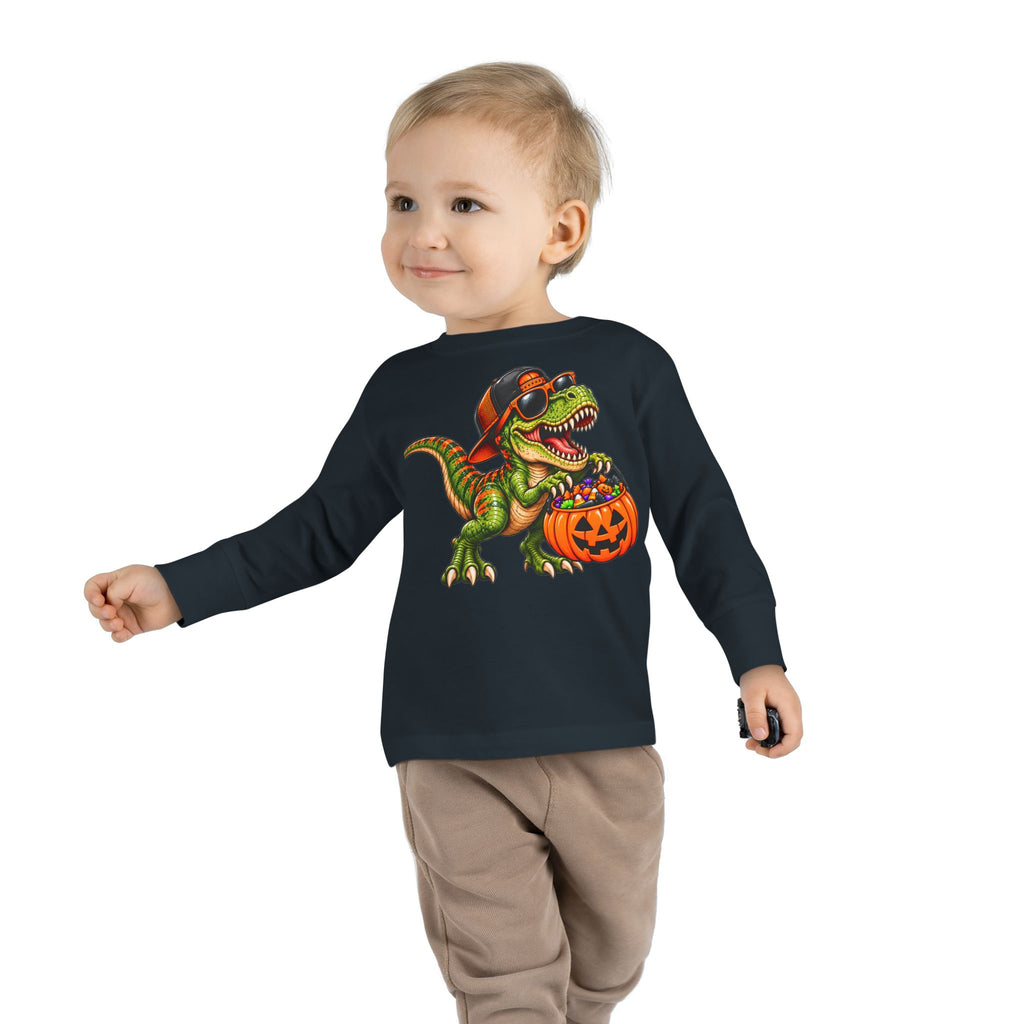 Trick or Treat T-Rex Toddler Halloween Shirt | Cozy Chaos Kid 🦖🎃🍬