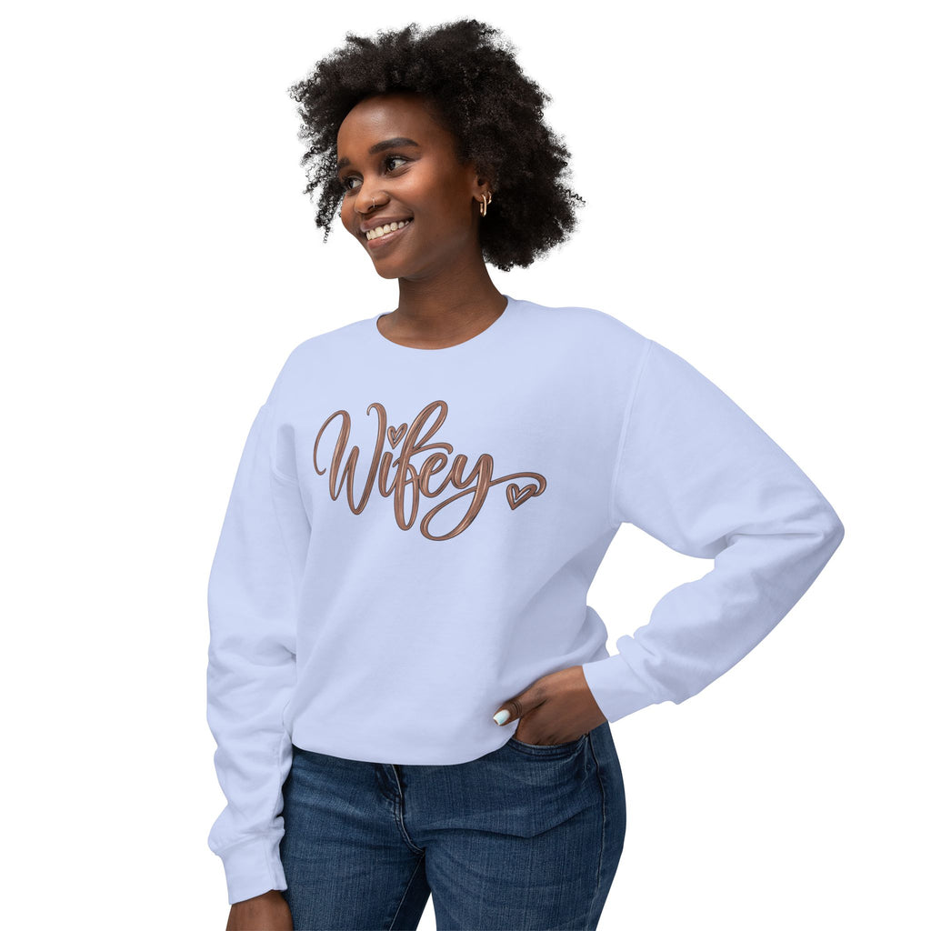 Wifey Crewneck Sweatshirt | Cozy Bridal Sweatshirt | Newlywed Wife Gift | Cute Wife Sweater 💍🤎
