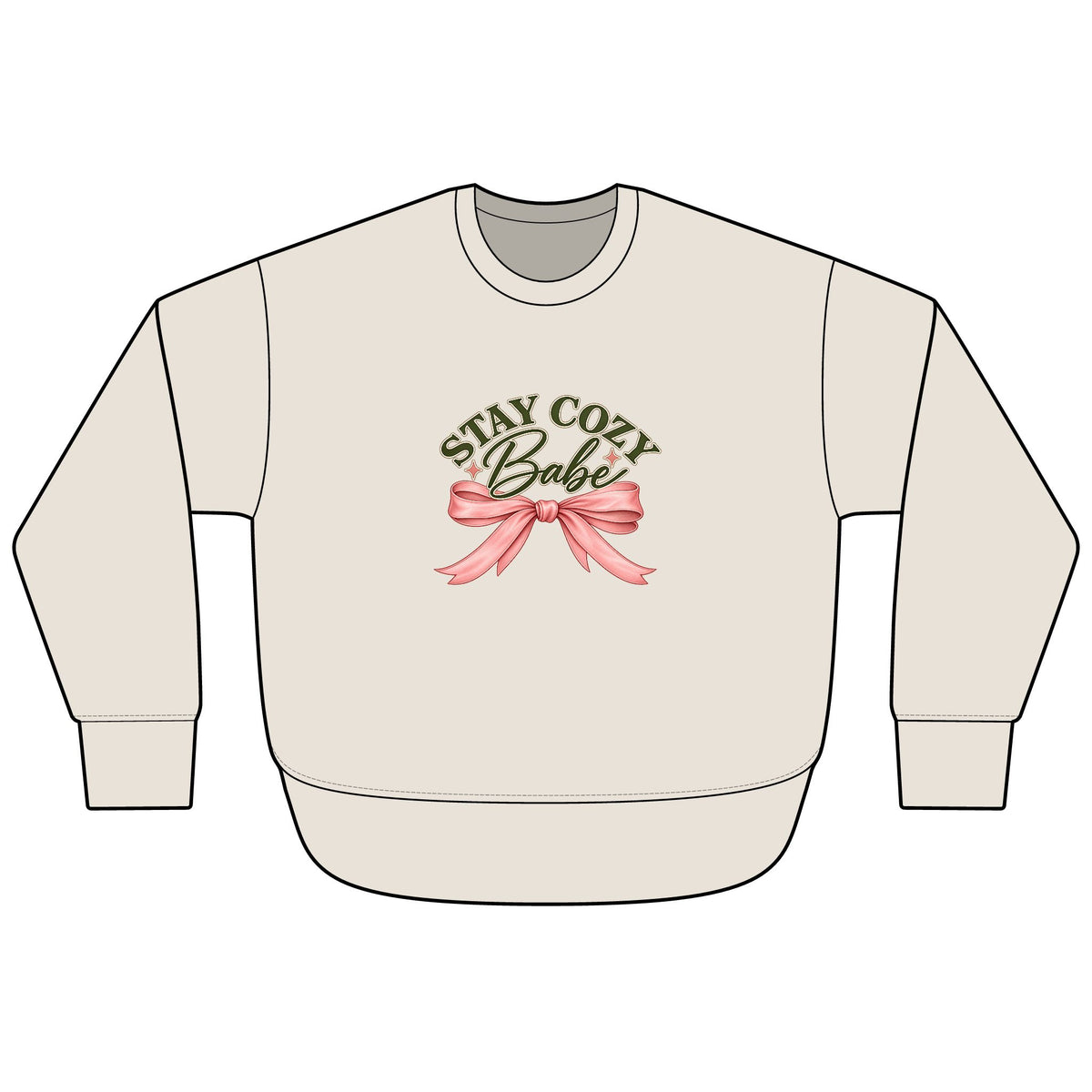 Stay Cozy Babe Bow Fleece Crewneck Sweatshirt 🎀🤎
