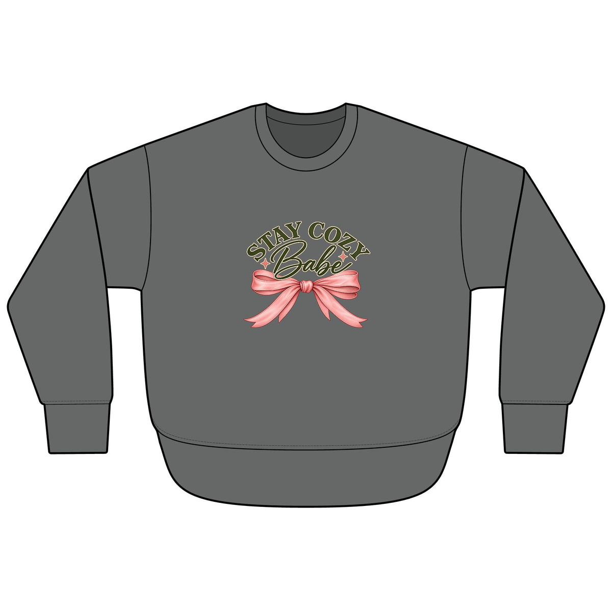 Stay Cozy Babe Bow Fleece Crewneck Sweatshirt 🎀🤎