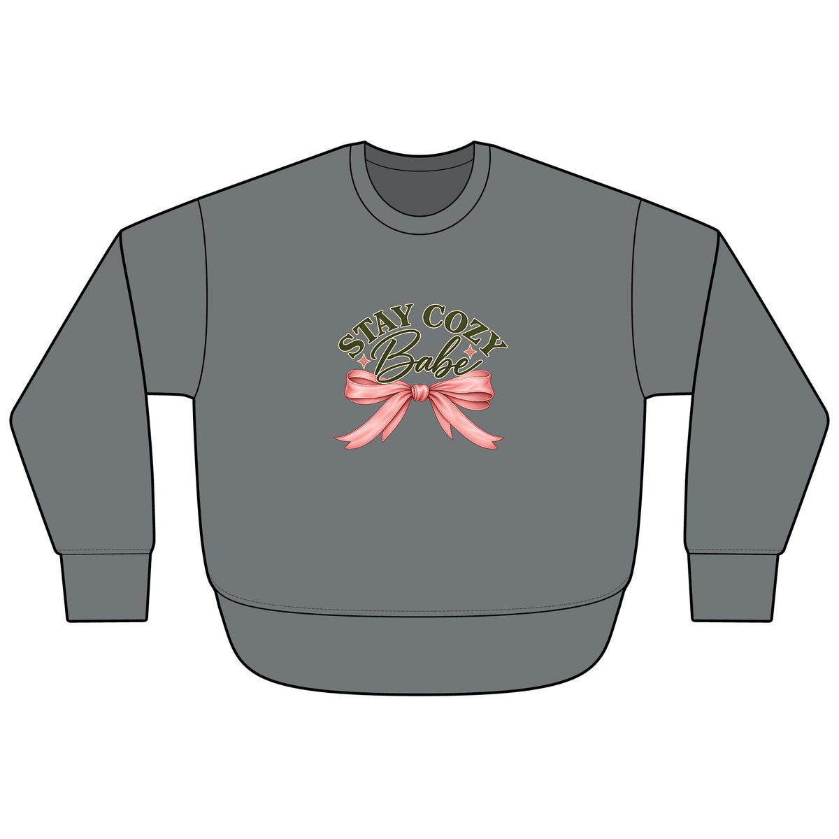 Stay Cozy Babe Bow Fleece Crewneck Sweatshirt 🎀🤎