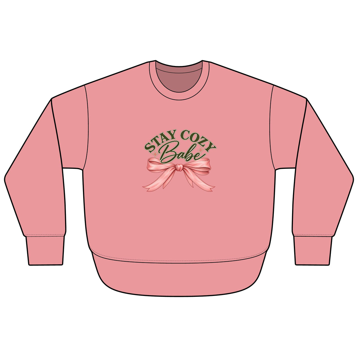 Stay Cozy Babe Bow Fleece Crewneck Sweatshirt 🎀🤎