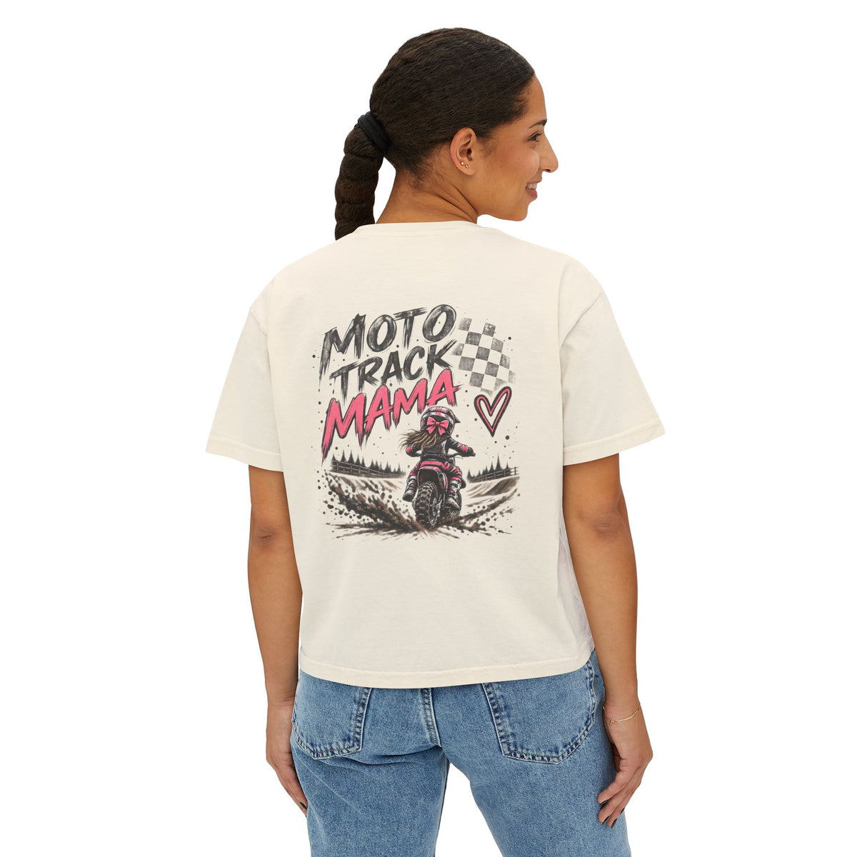 Moto Track Mama – Motocross Mom Graphic Tee 🏁💗