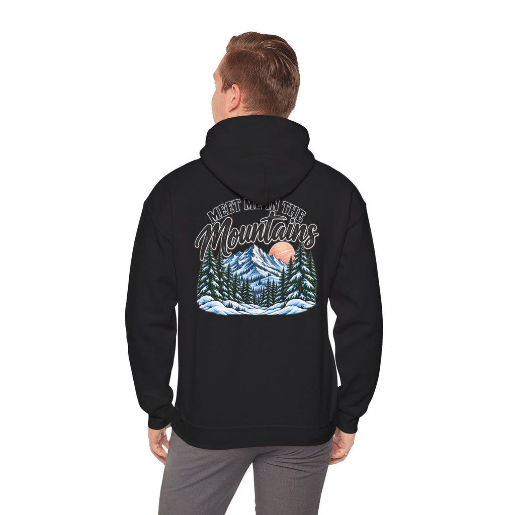 Meet Me in the Mountains Hoodie – Cozy Winter Mountain & Pine Tree Sweatshirt 🏔️🌲❄️