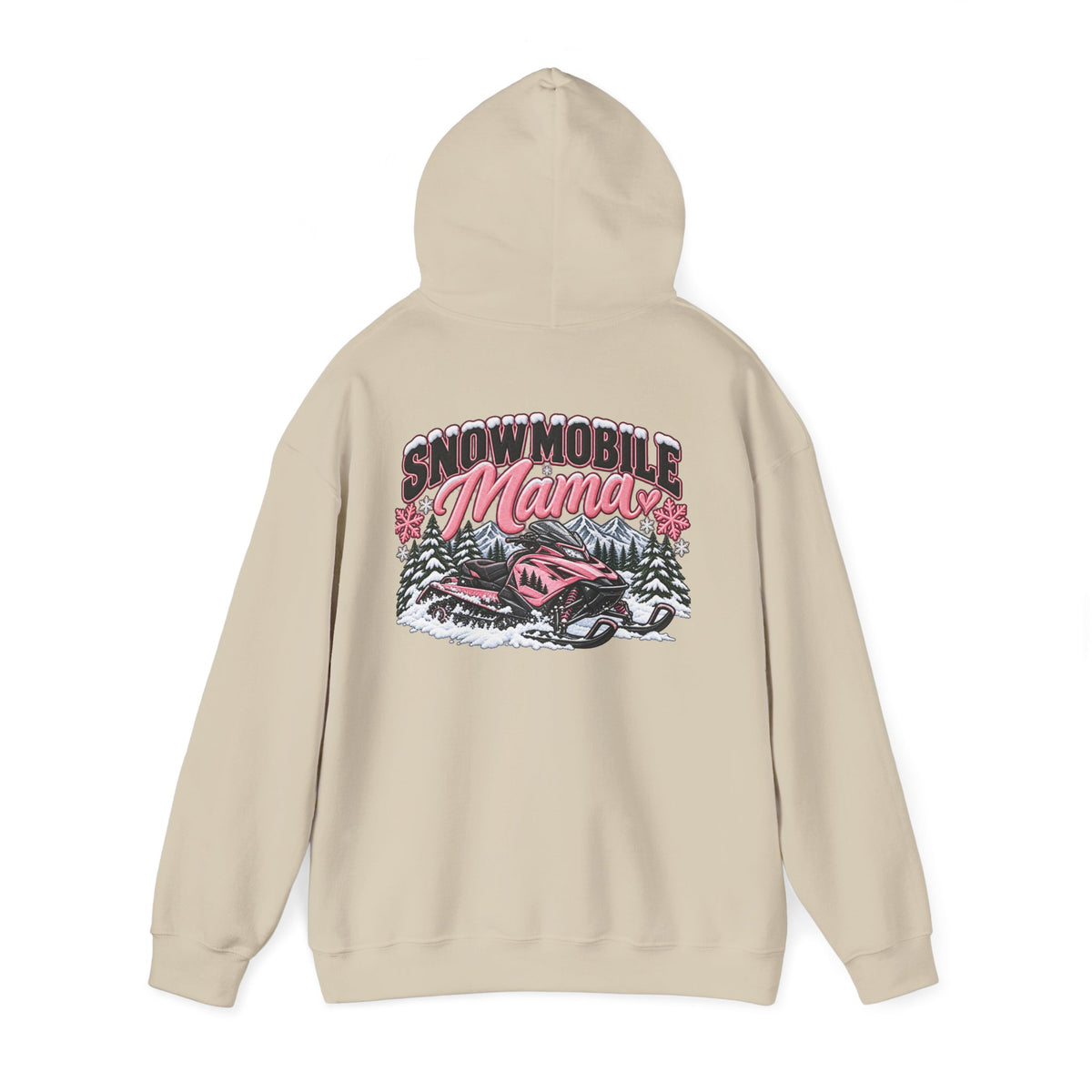Snowmobile Mama Winter Hoodie – Women’s Snowmobile Graphic Sweatshirt | Cozy Winter Outdoor Hoodie 🩷❄️🏔️