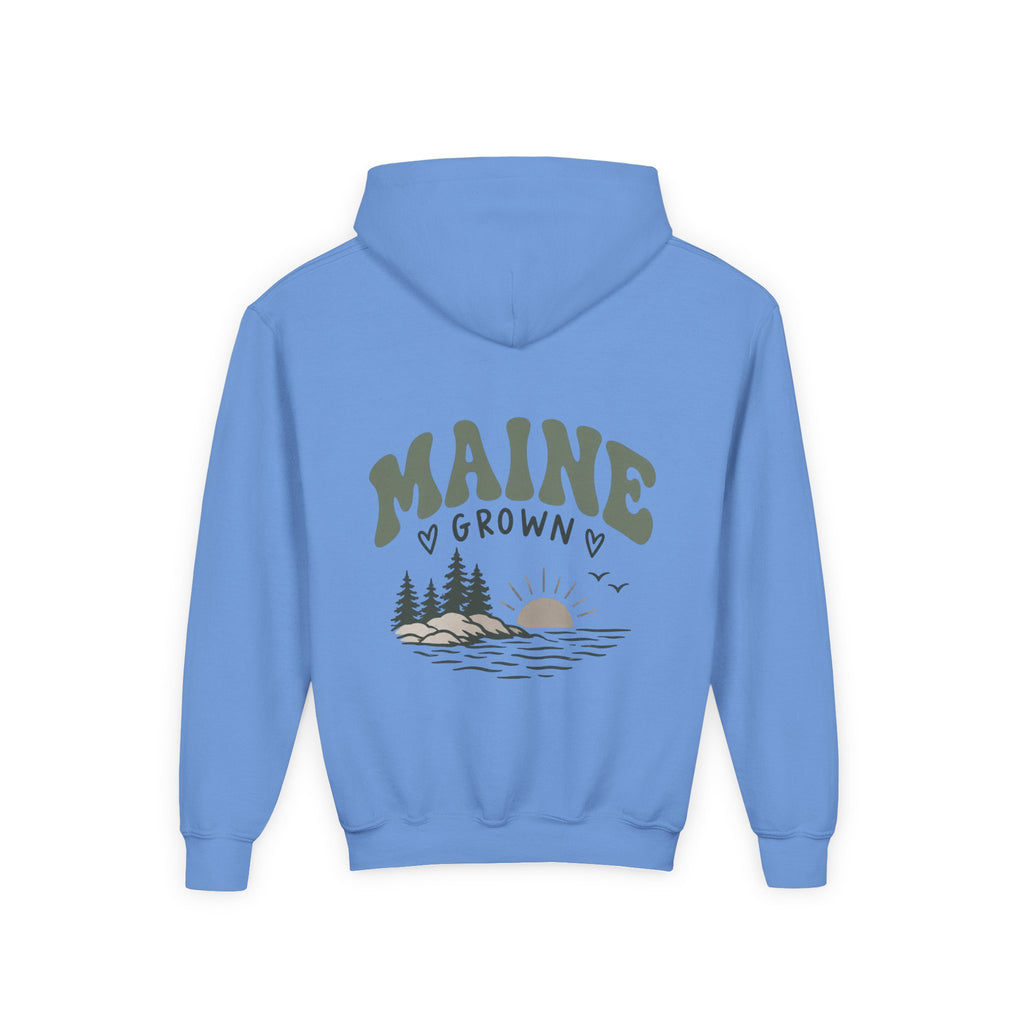 Maine Grown Kids Sweatshirt – Cozy Outdoor Pine Tree & Sunset Crewneck