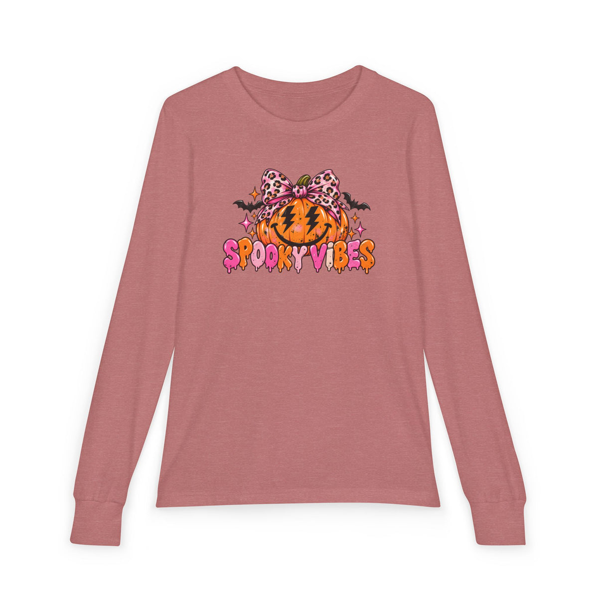 Spooky Vibes Pumpkin Bow Kids Halloween Sweatshirt | Cozy Chaos Kid 🎃🎀👻