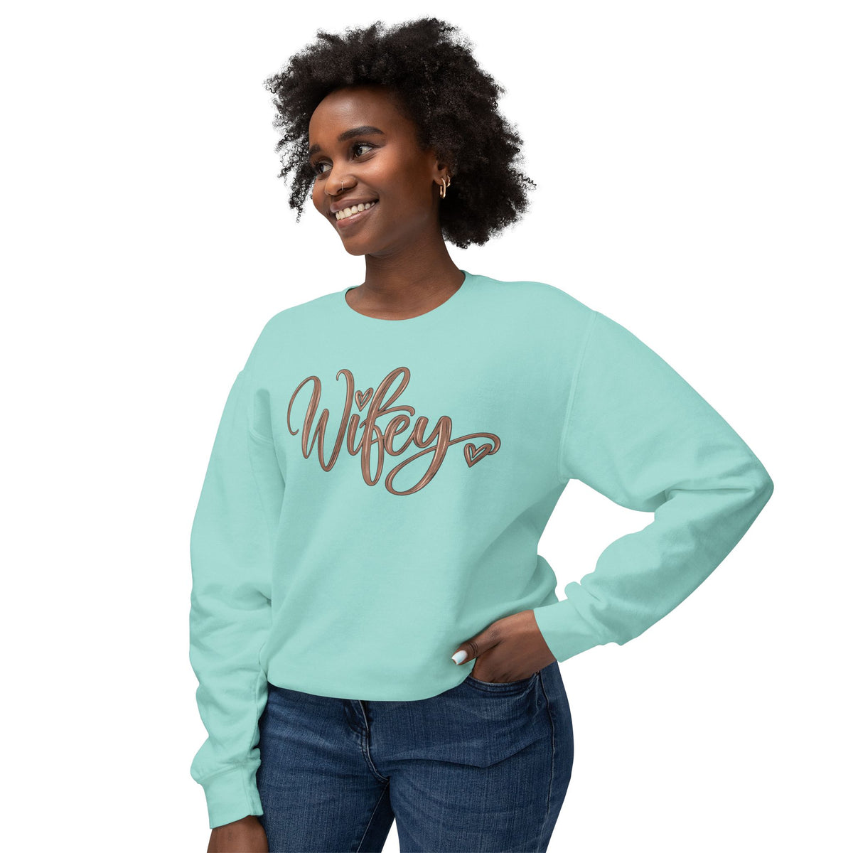 Wifey Crewneck Sweatshirt | Cozy Bridal Sweatshirt | Newlywed Wife Gift | Cute Wife Sweater 💍🤎