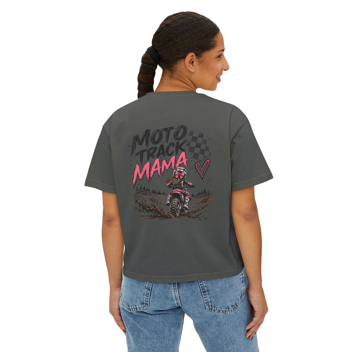 Moto Track Mama – Motocross Mom Graphic Tee 🏁💗