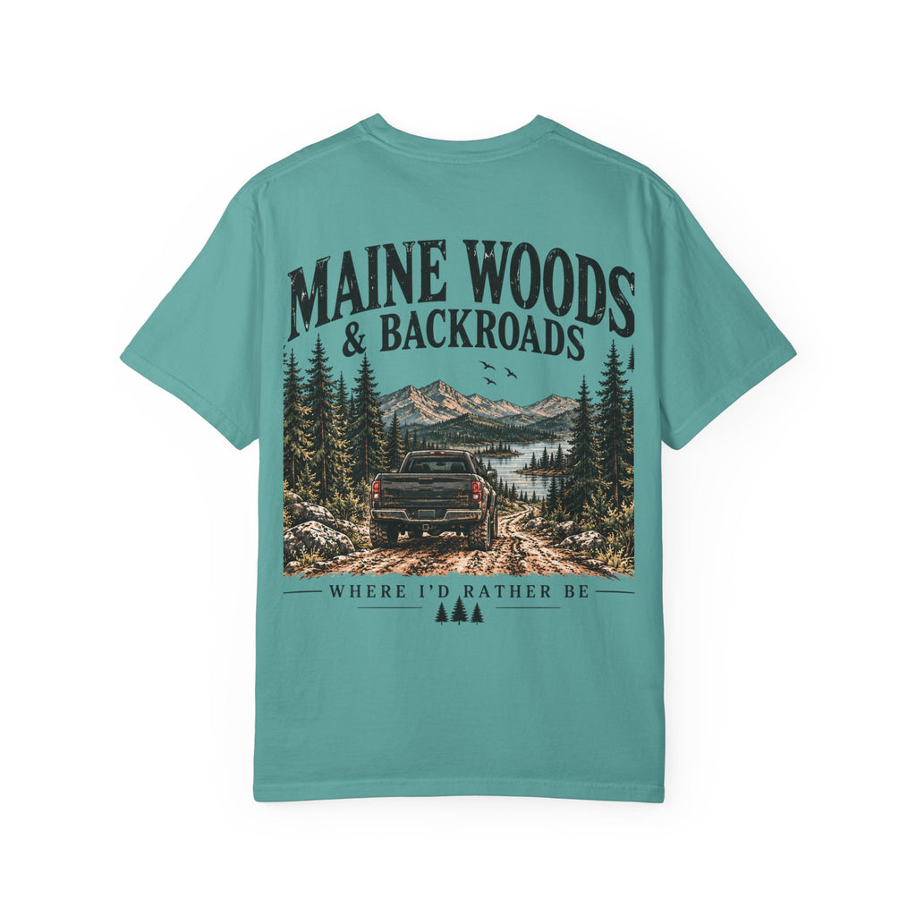 Maine Woods & Backroads Outdoor Tee | Cozy Chaos Co. 🌲