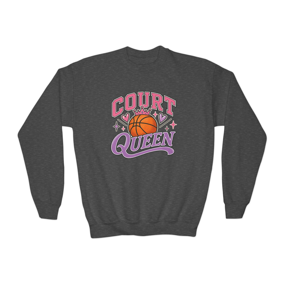 Court Queen Kids’ Basketball Crewneck Sweatshirt 🏀👑