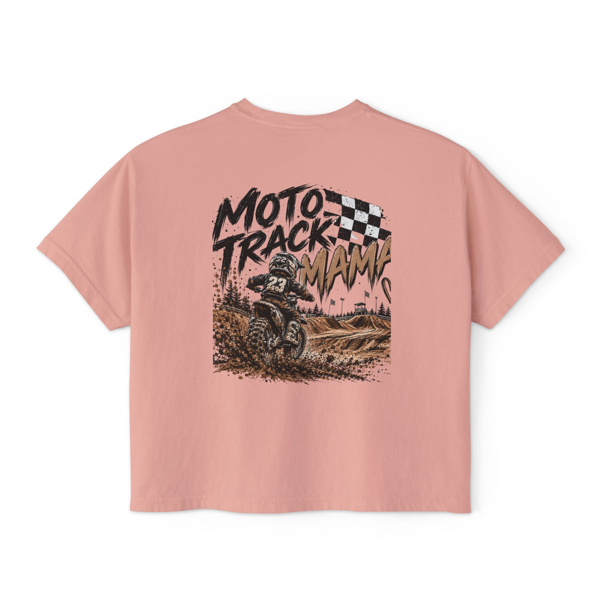 Moto Track Mama – Motocross Mom Graphic CropTee 🏁🤎