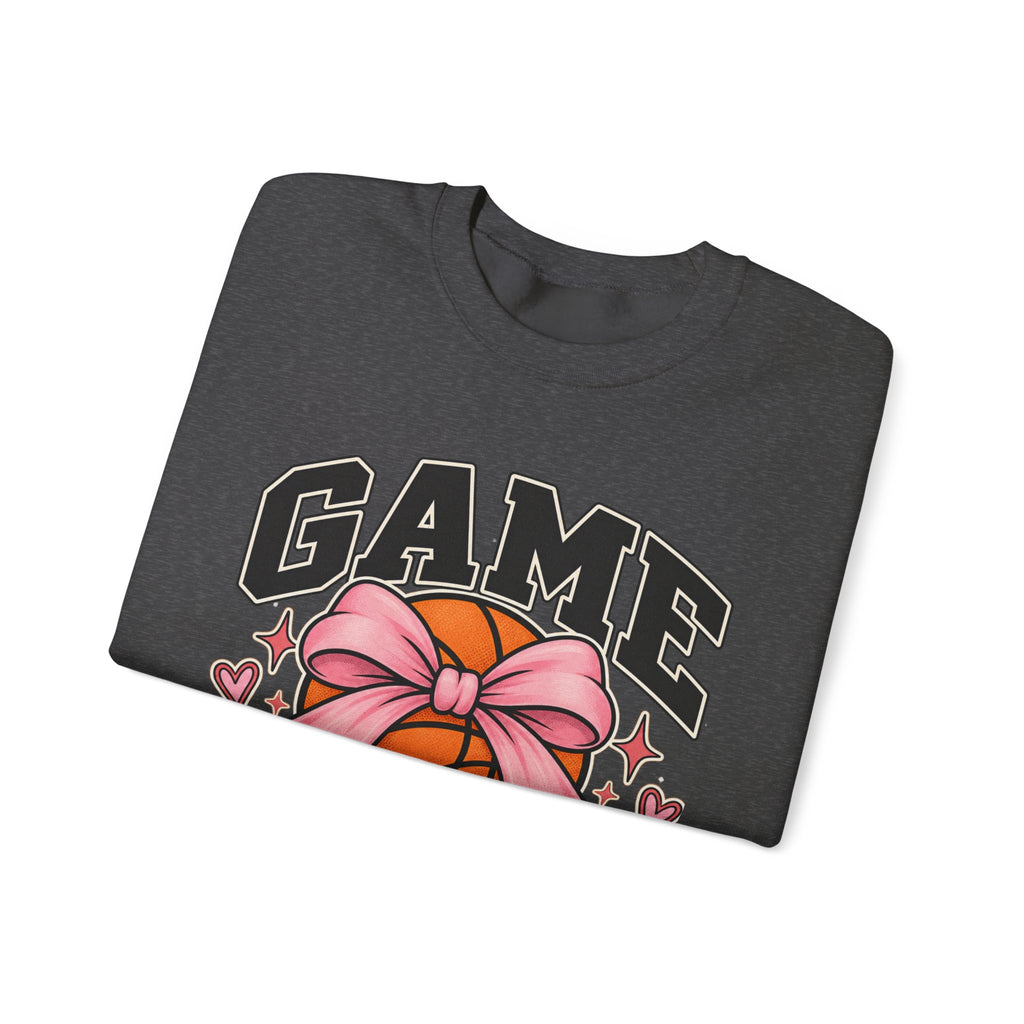 Game Day Pink Bow Basketball Crewneck Sweatshirt 🏀🎀