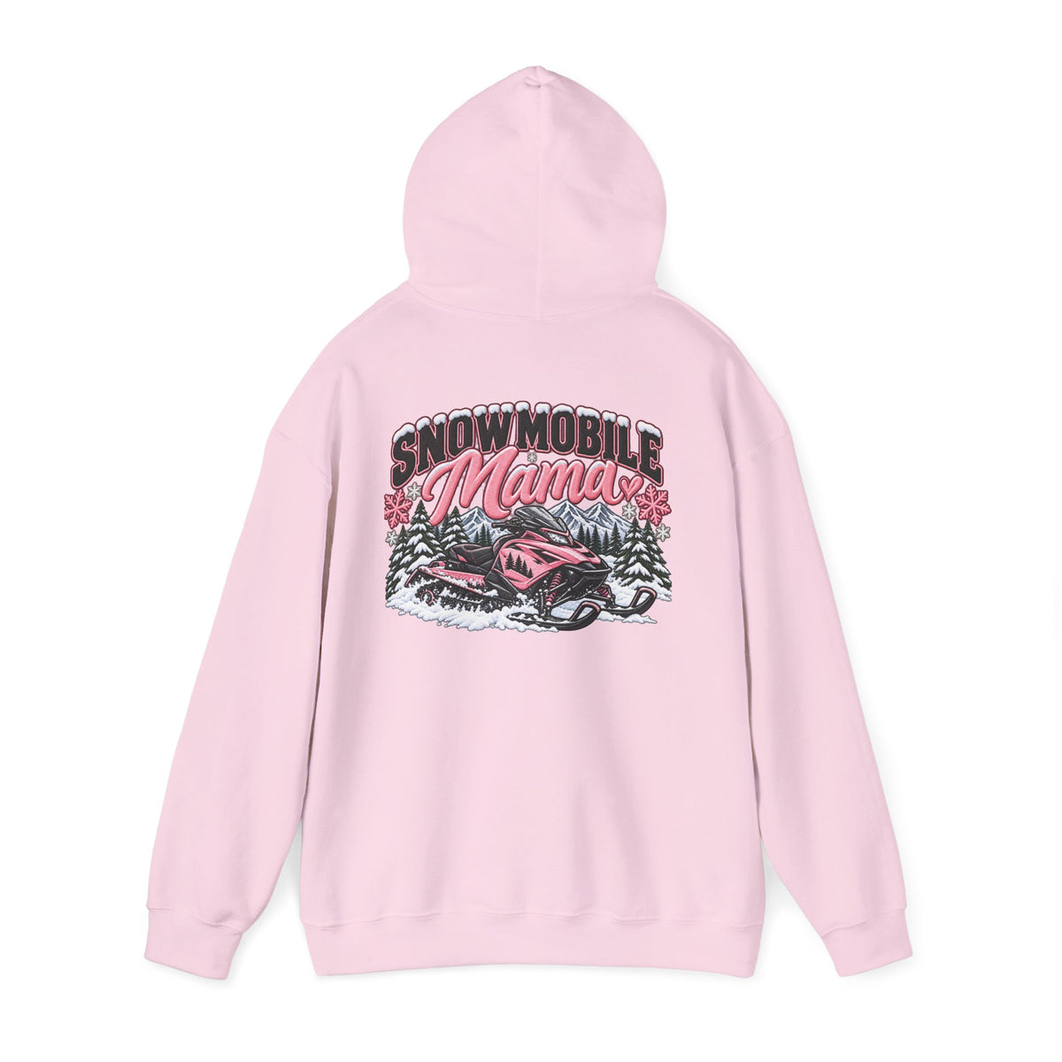 Snowmobile Mama Winter Hoodie – Women’s Snowmobile Graphic Sweatshirt | Cozy Winter Outdoor Hoodie 🩷❄️🏔️