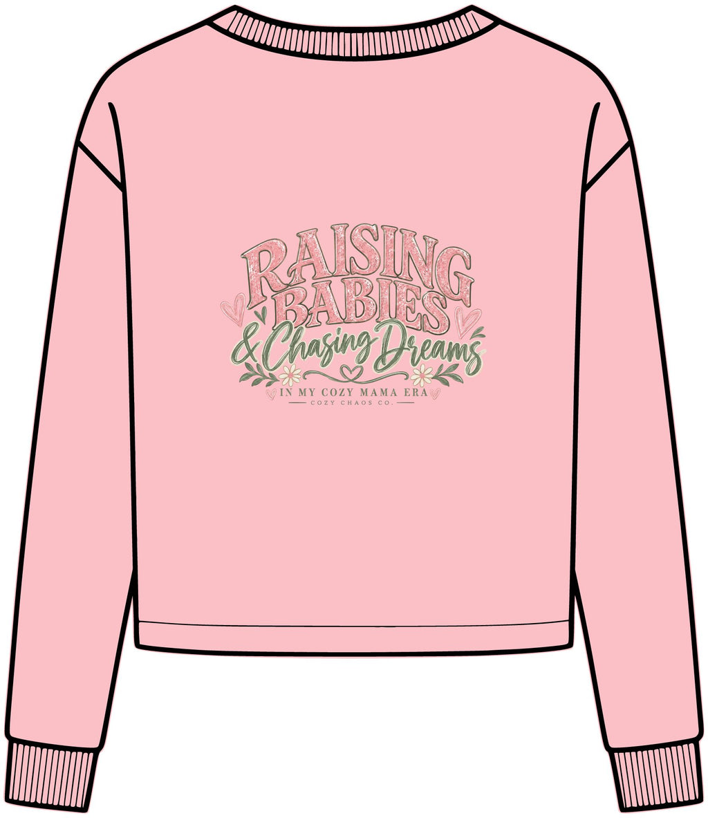 Raising Babies & Chasing Dreams | Cozy Mama Graphic Tee – Cozy Chaos Co. 💗