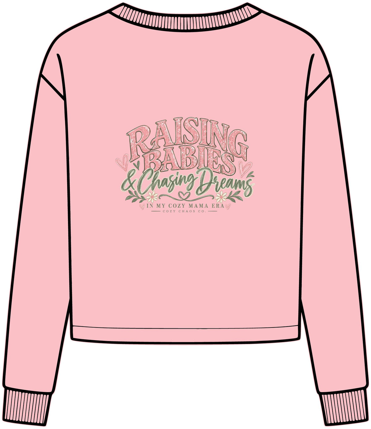 Raising Babies & Chasing Dreams | Cozy Mama Graphic Tee – Cozy Chaos Co. 💗