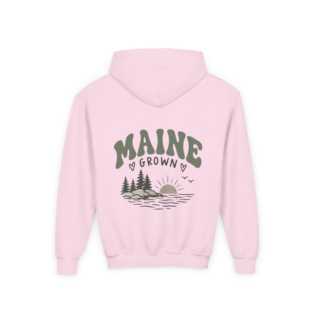 Maine Grown Kids Sweatshirt – Cozy Outdoor Pine Tree & Sunset Crewneck