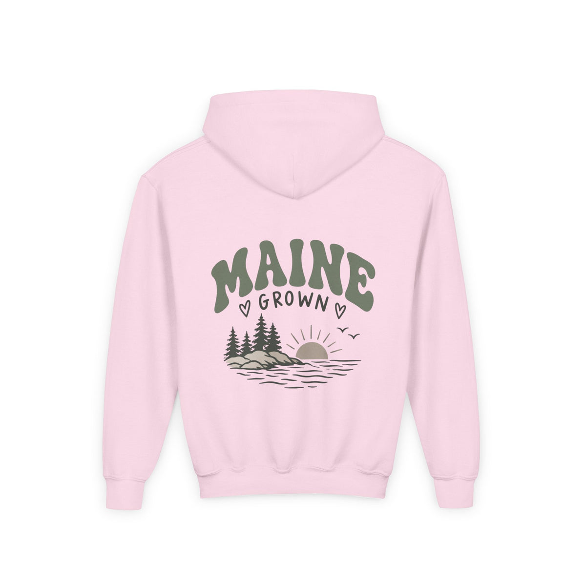 Maine Grown Kids Sweatshirt – Cozy Outdoor Pine Tree & Sunset Crewneck