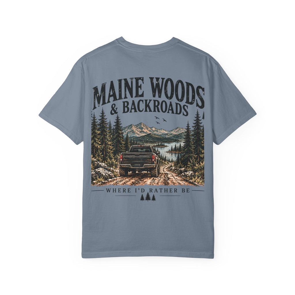 Maine Woods & Backroads Outdoor Tee | Cozy Chaos Co. 🌲