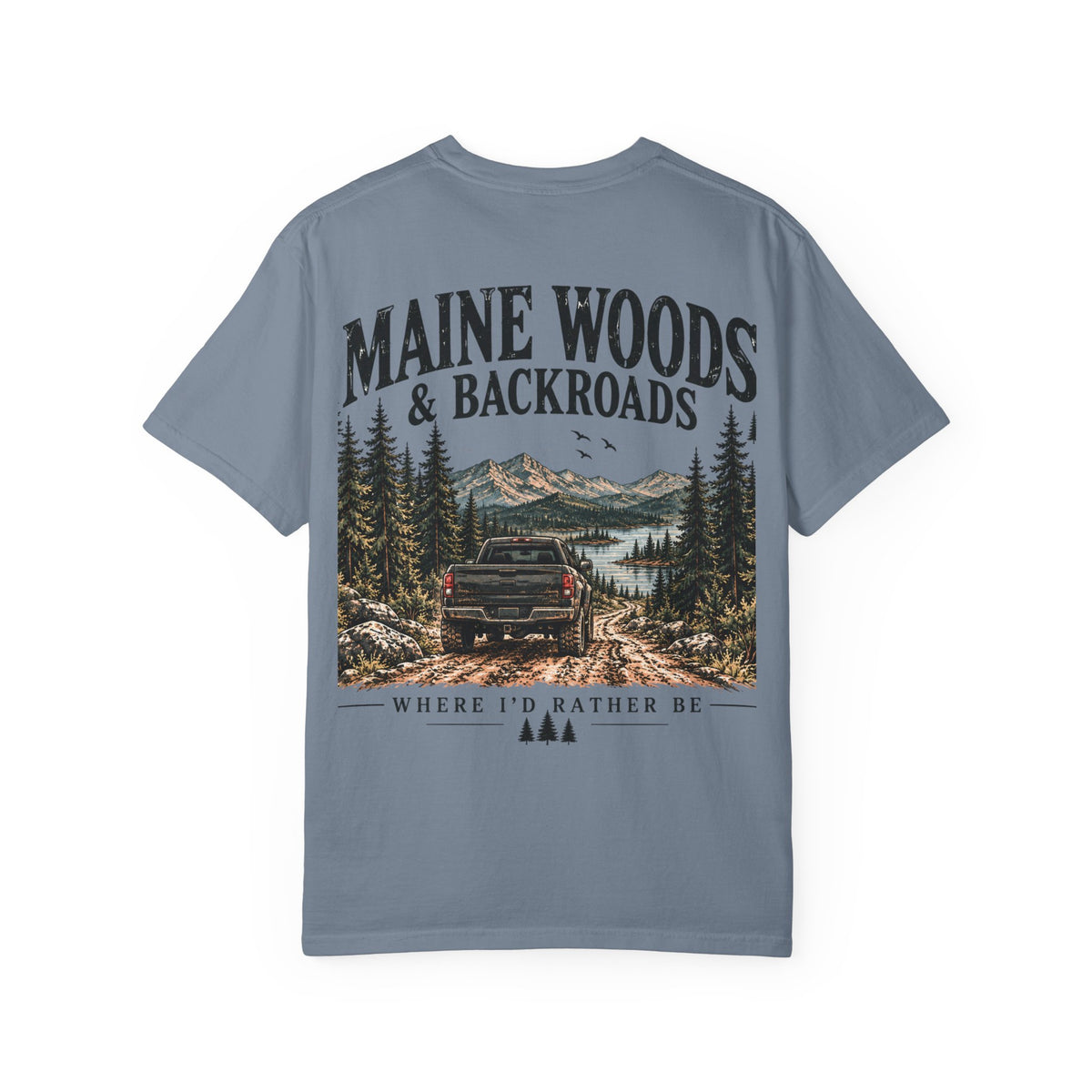 Maine Woods & Backroads Outdoor Tee | Cozy Chaos Co. 🌲