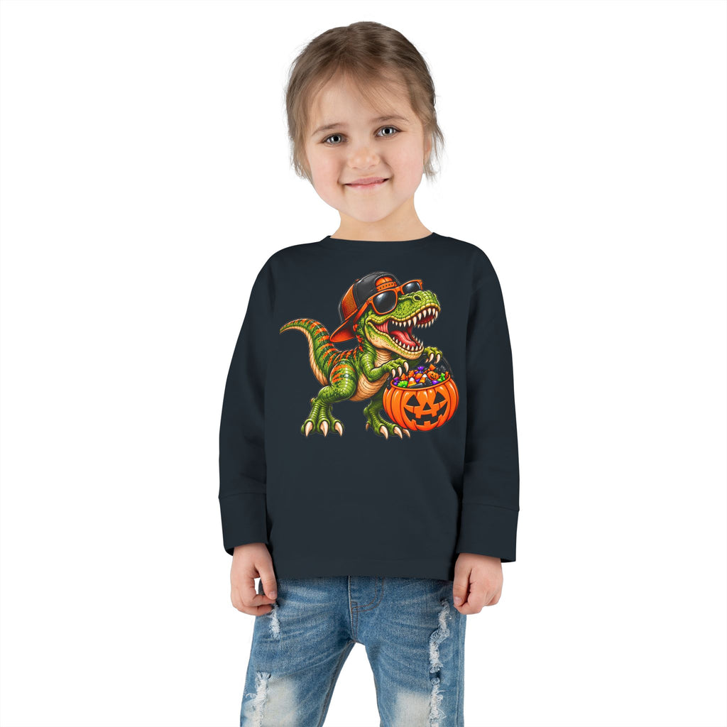 Trick or Treat T-Rex Toddler Halloween Shirt | Cozy Chaos Kid 🦖🎃🍬
