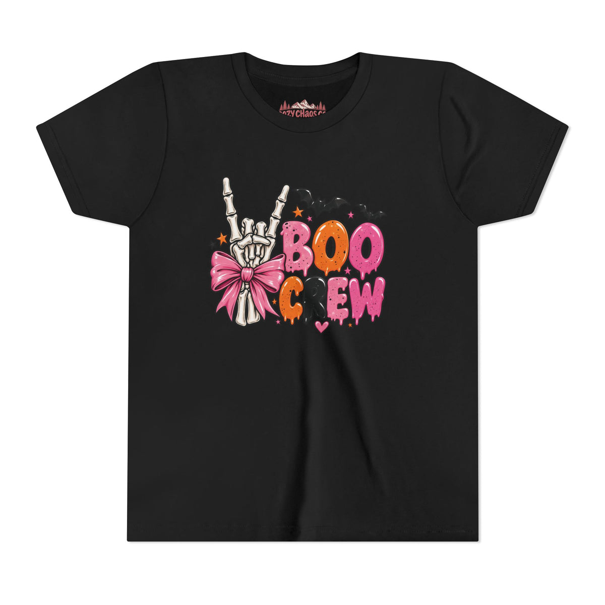 Boo Crew Skeleton Bow Kids Halloween Sweatshirt | Cozy Chaos Kid 🎀💀👻