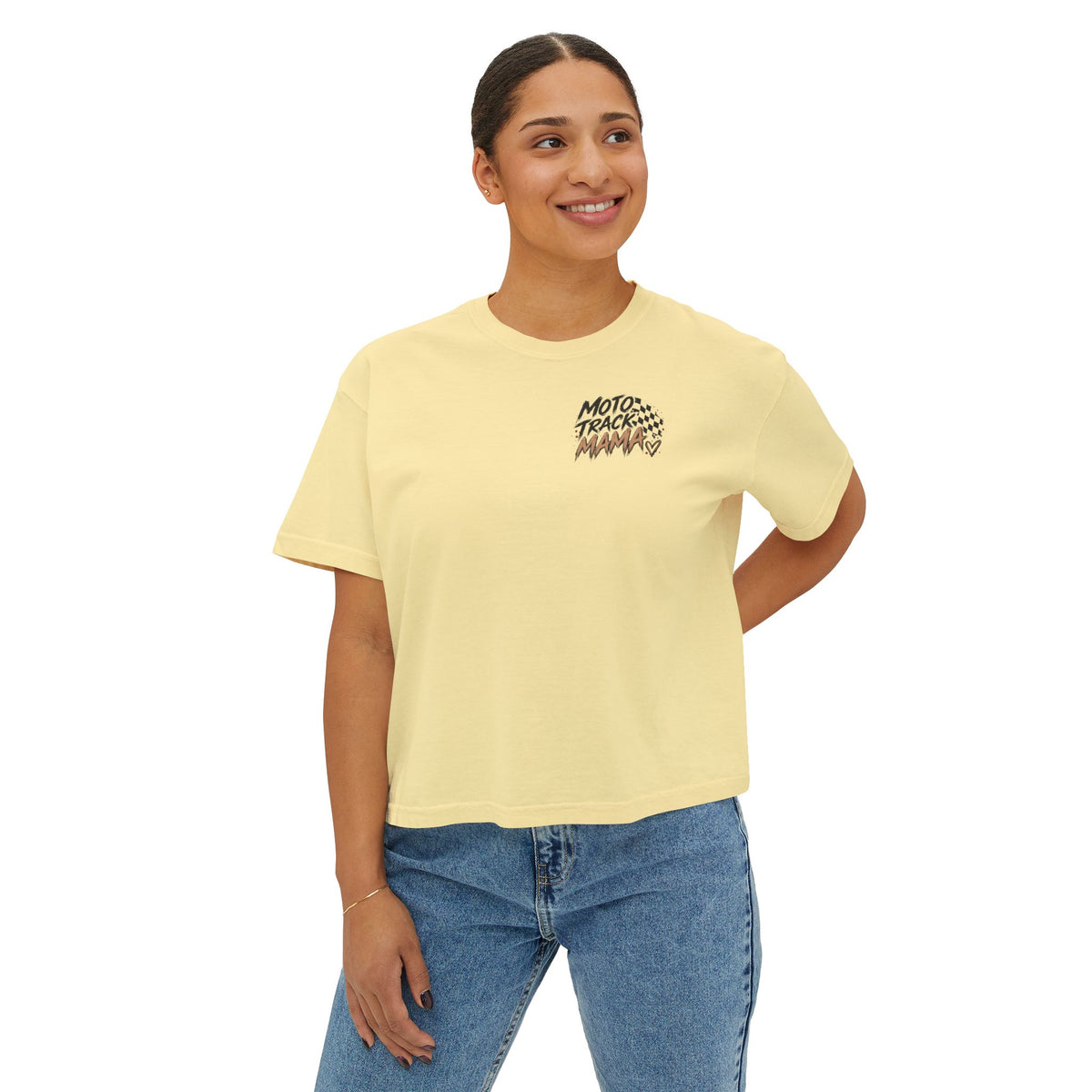 Moto Track Mama – Motocross Mom Graphic CropTee 🏁🤎
