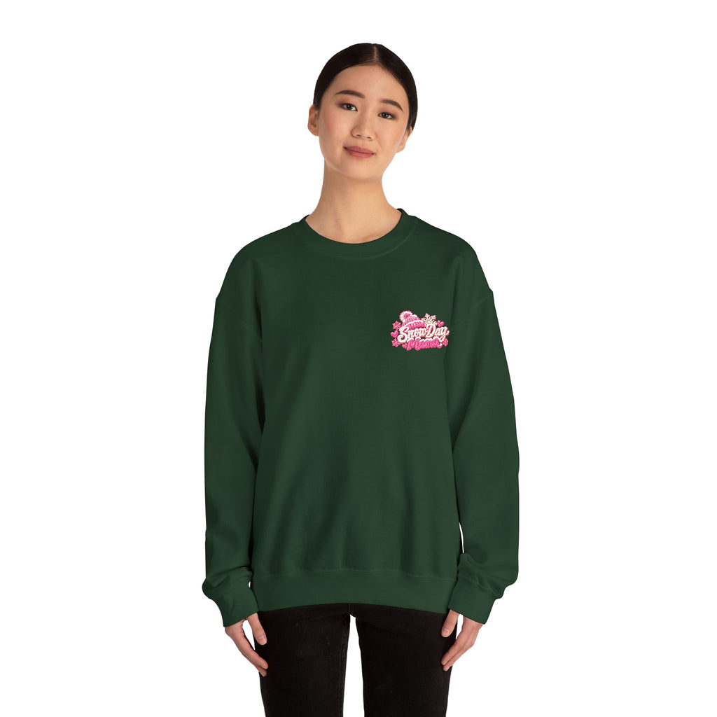 “Snow Day Mama Embroidered Crewneck – Cozy Winter Mom Sweatshirt.” ❄️🩷