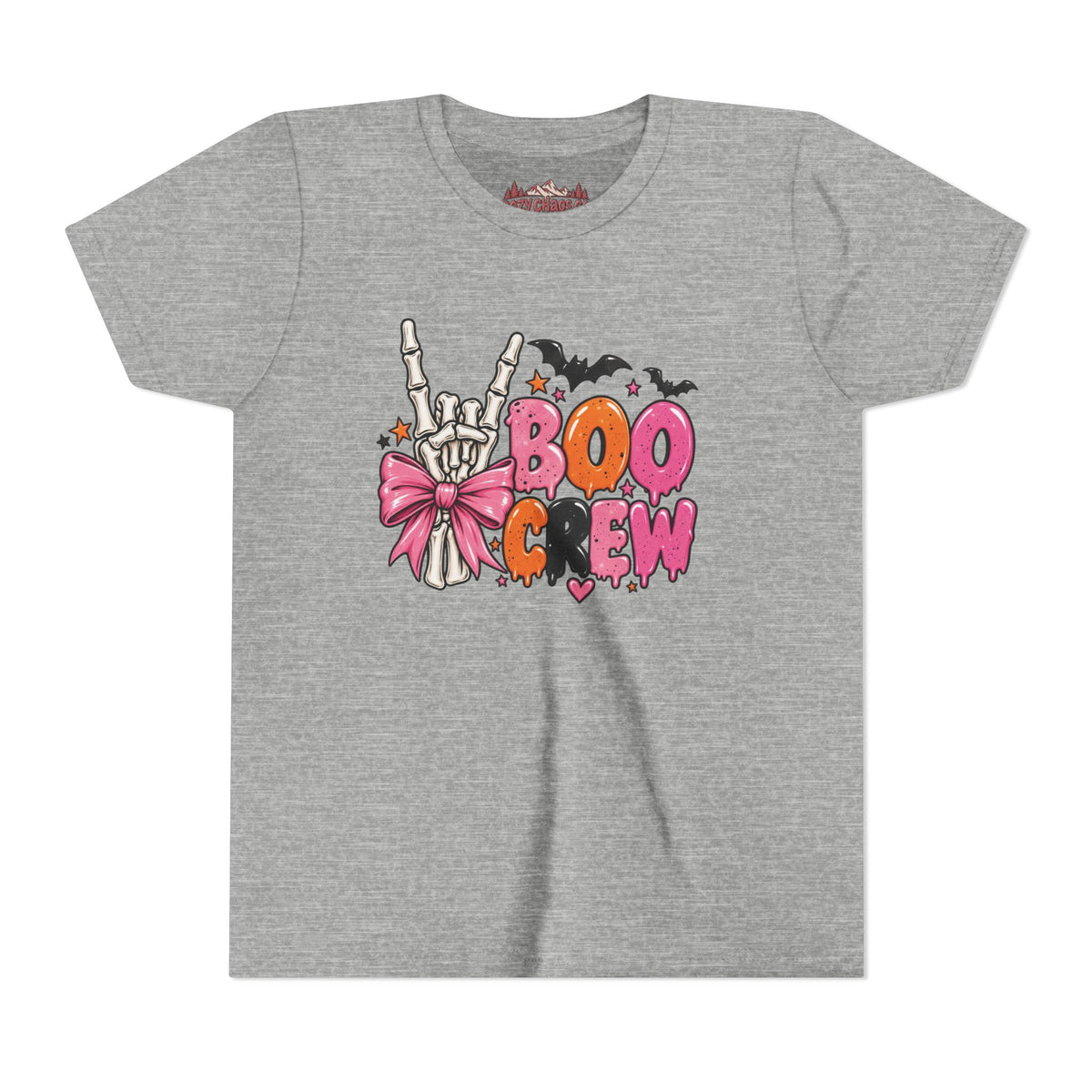 Boo Crew Skeleton Bow Kids Halloween Sweatshirt | Cozy Chaos Kid 🎀💀👻