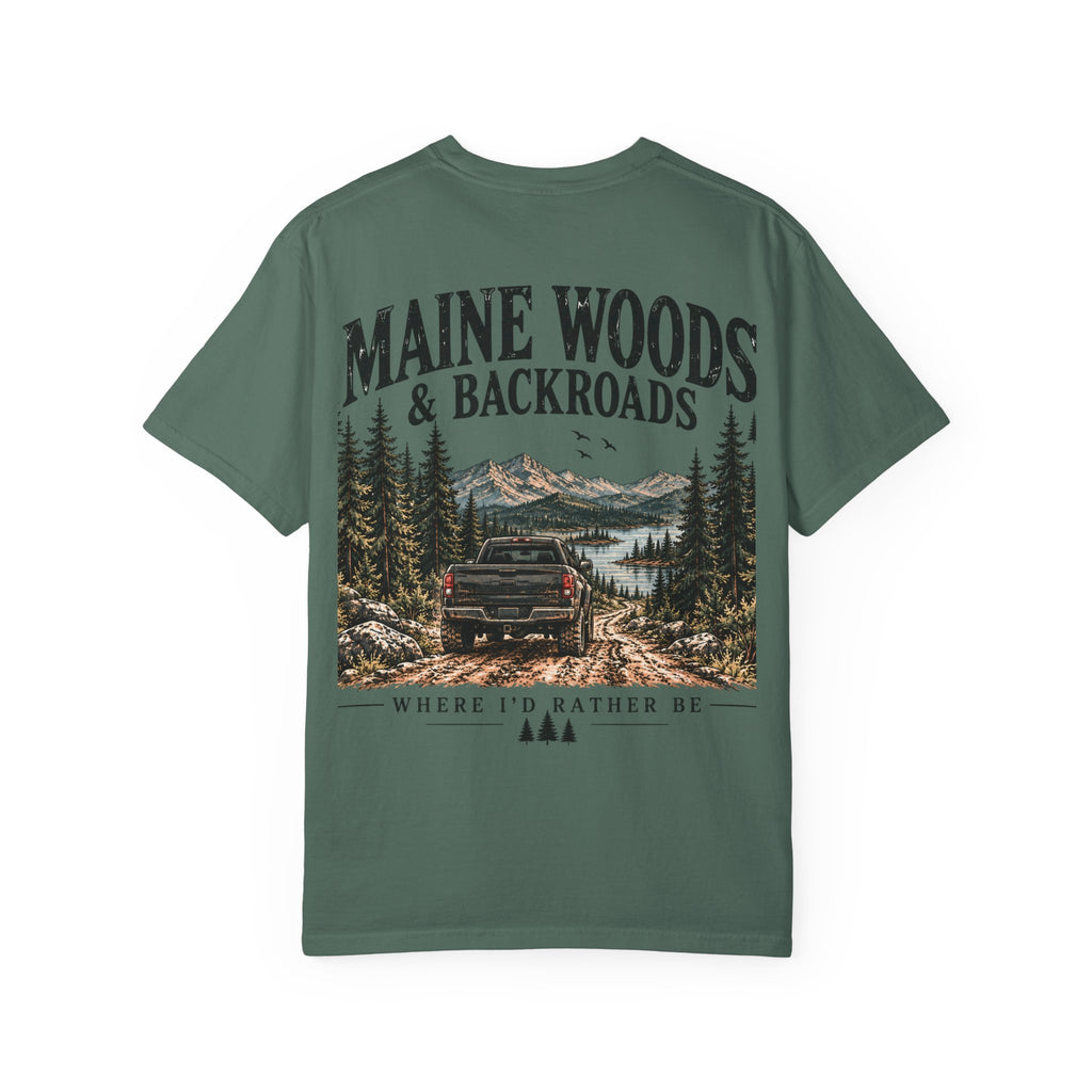 Maine Woods & Backroads Outdoor Tee | Cozy Chaos Co. 🌲