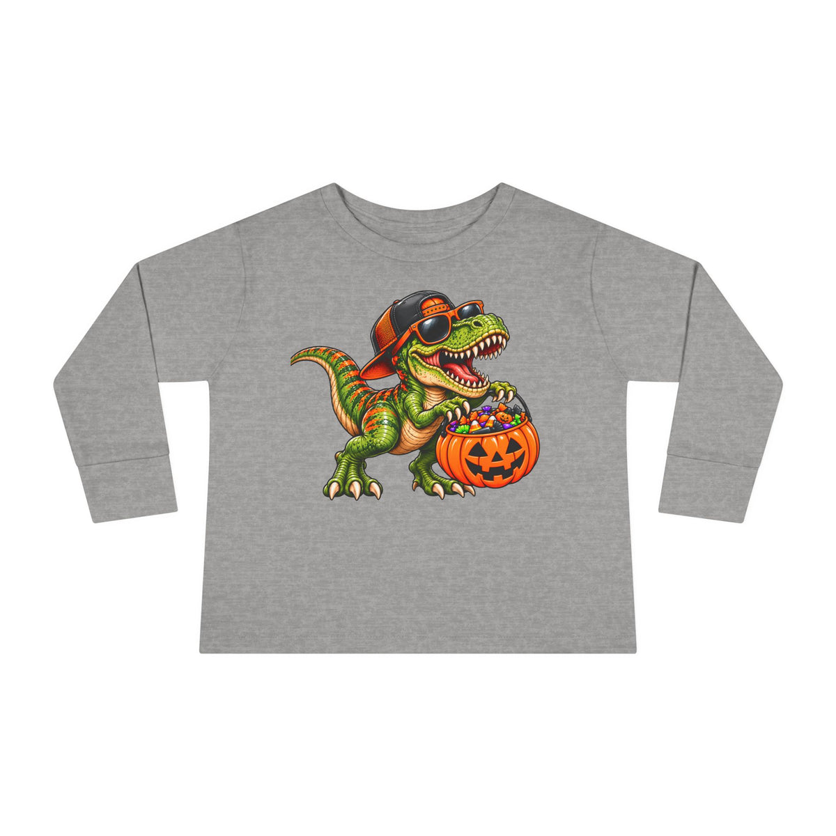 Trick or Treat T-Rex Toddler Halloween Shirt | Cozy Chaos Kid 🦖🎃🍬