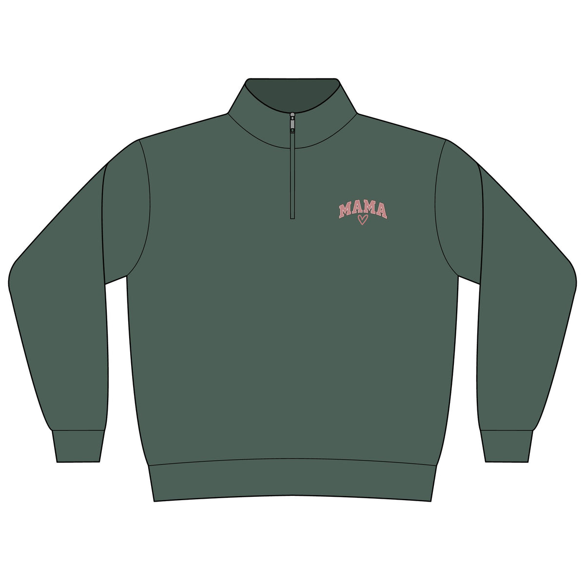 Messy Buns & Full Hearts Mama Quarter-Zip Pullover