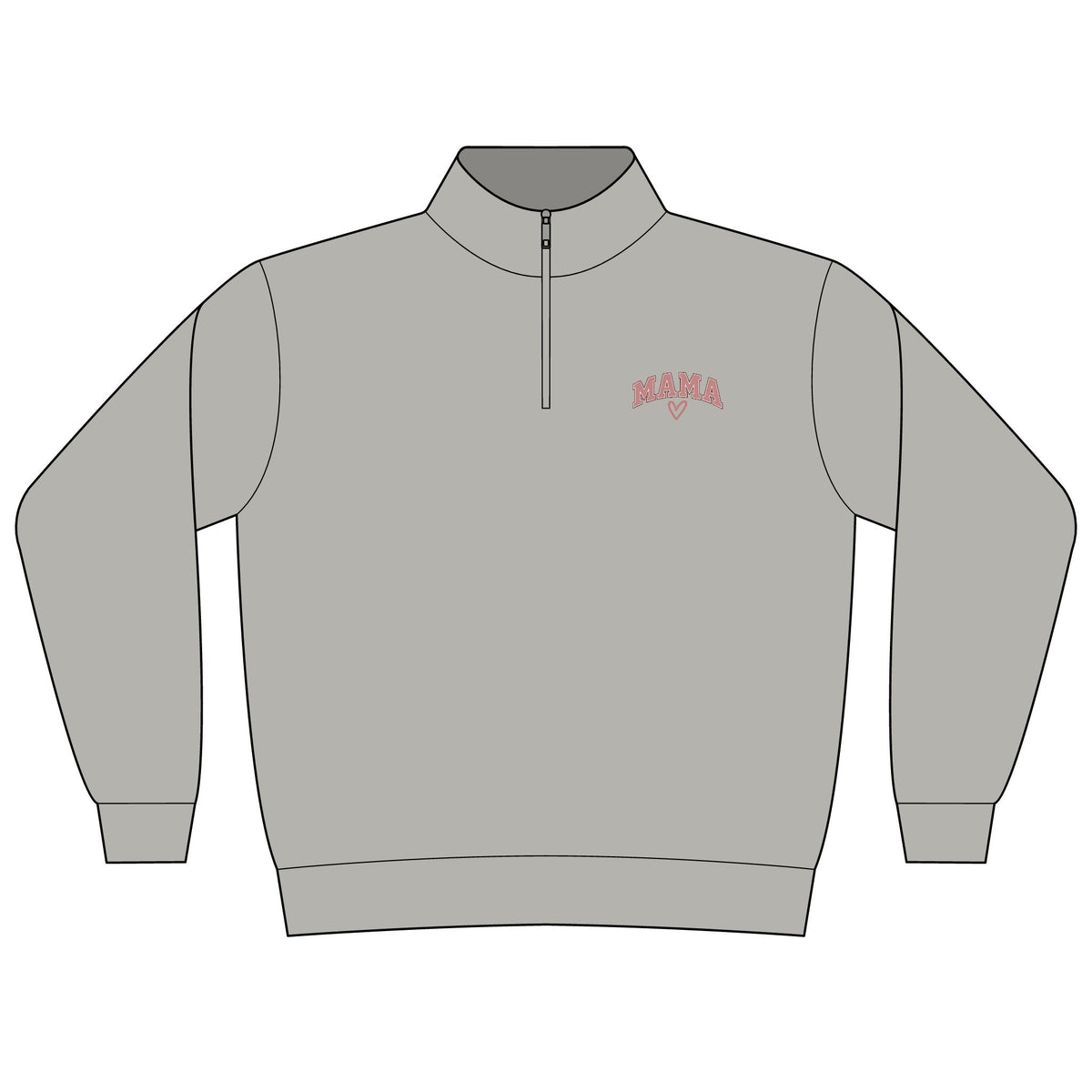 Messy Buns & Full Hearts Mama Quarter-Zip Pullover