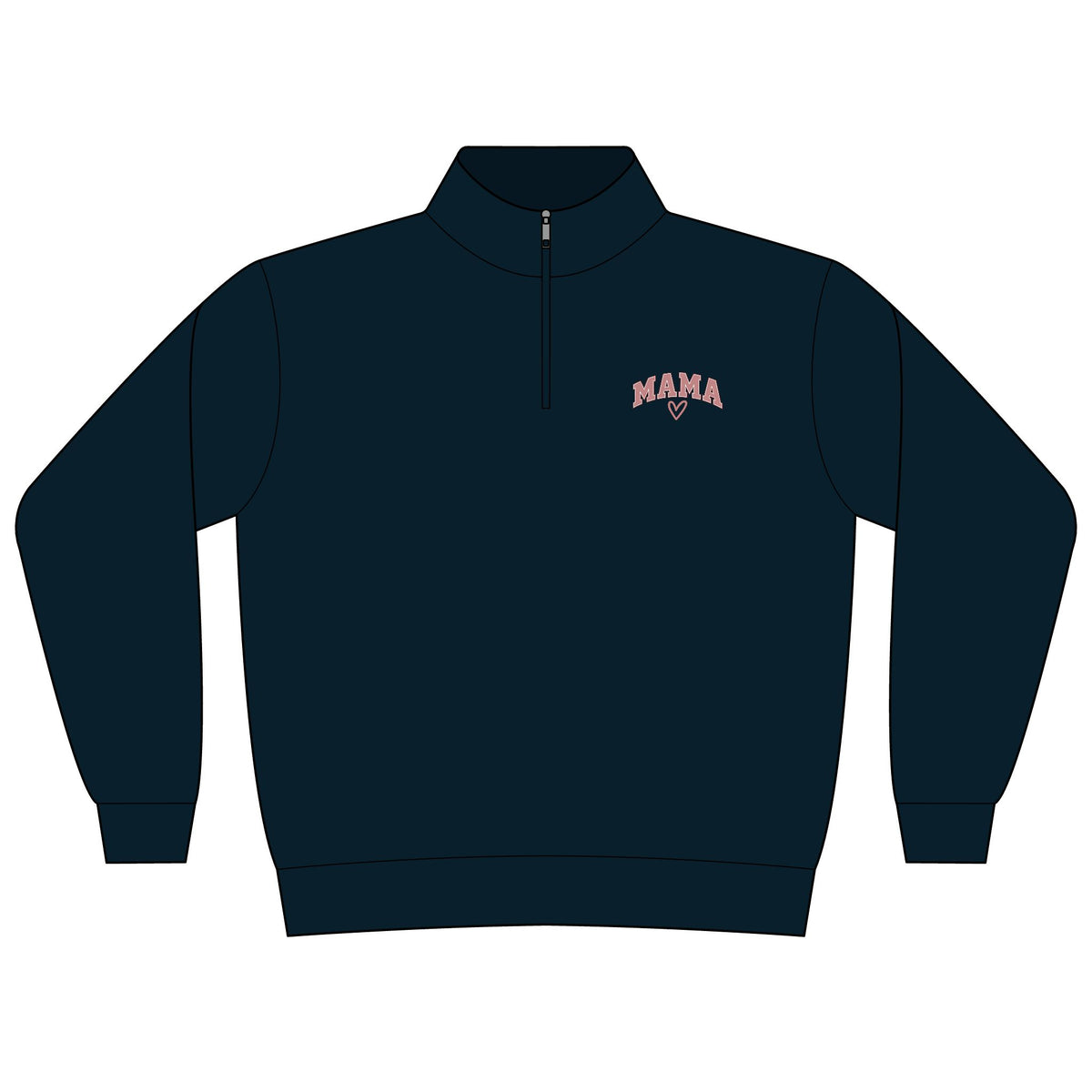 Messy Buns & Full Hearts Mama Quarter-Zip Pullover