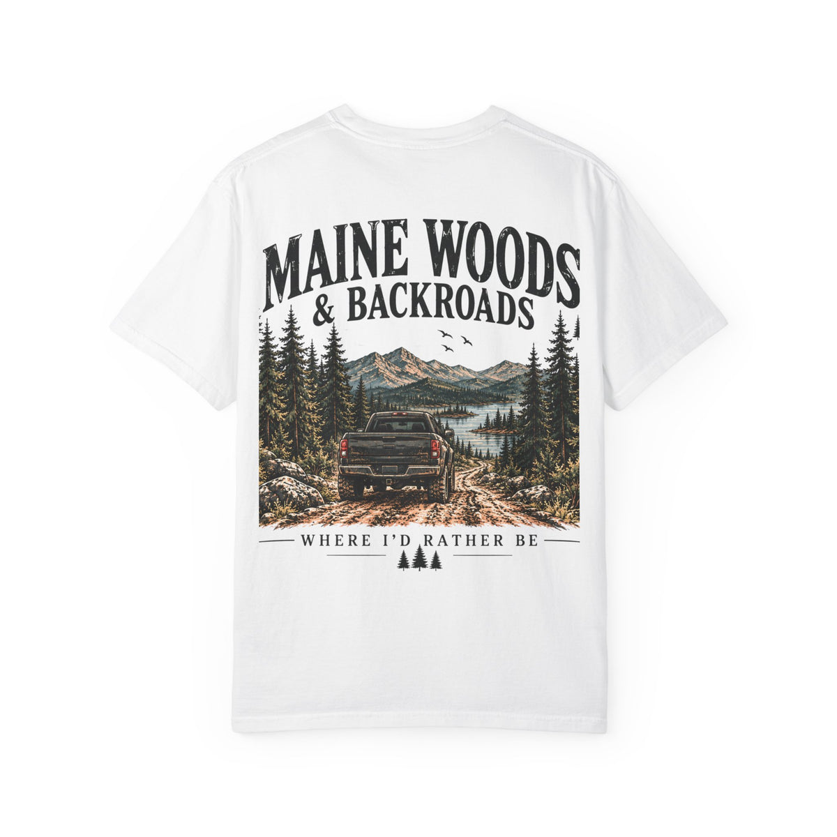 Maine Woods & Backroads Outdoor Tee | Cozy Chaos Co. 🌲