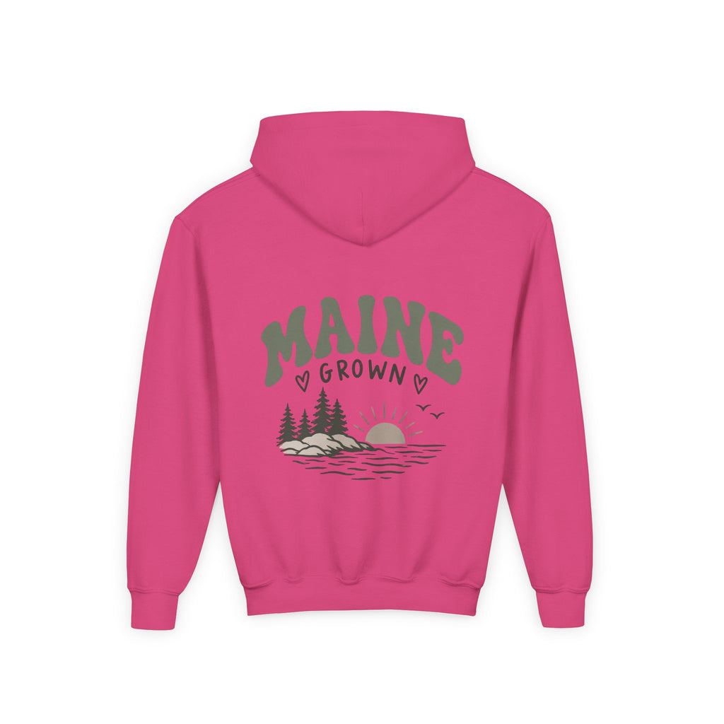 Maine Grown Kids Sweatshirt – Cozy Outdoor Pine Tree & Sunset Crewneck