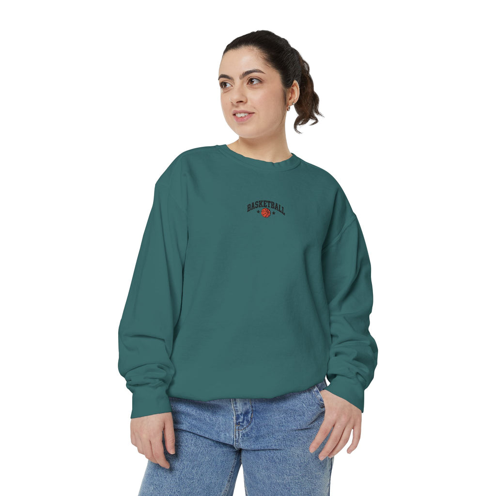 Basketball Embroidery-Look Crewneck Sweatshirt 🏀