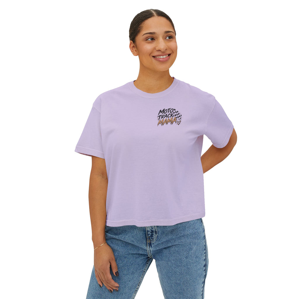 Moto Track Mama – Motocross Mom Graphic CropTee 🏁🤎