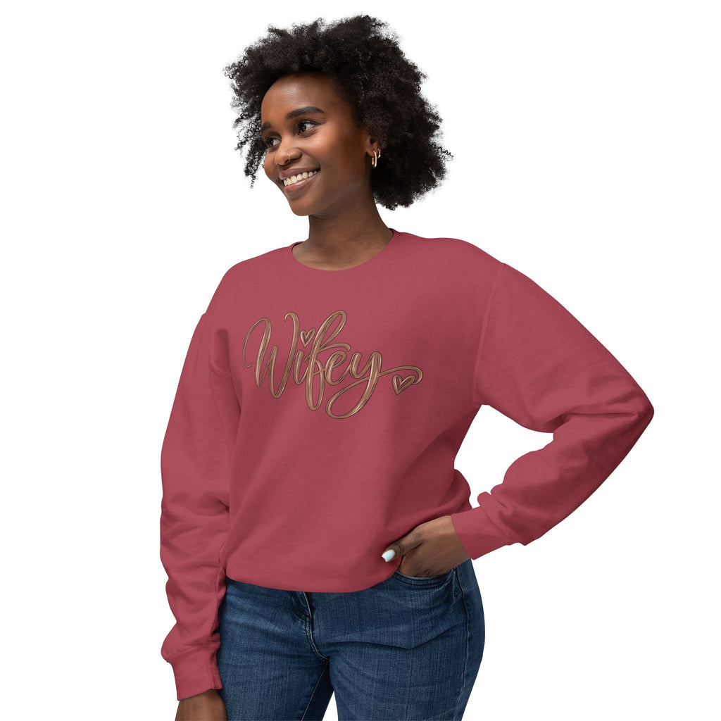 Wifey Crewneck Sweatshirt | Cozy Bridal Sweatshirt | Newlywed Wife Gift | Cute Wife Sweater 💍🤎