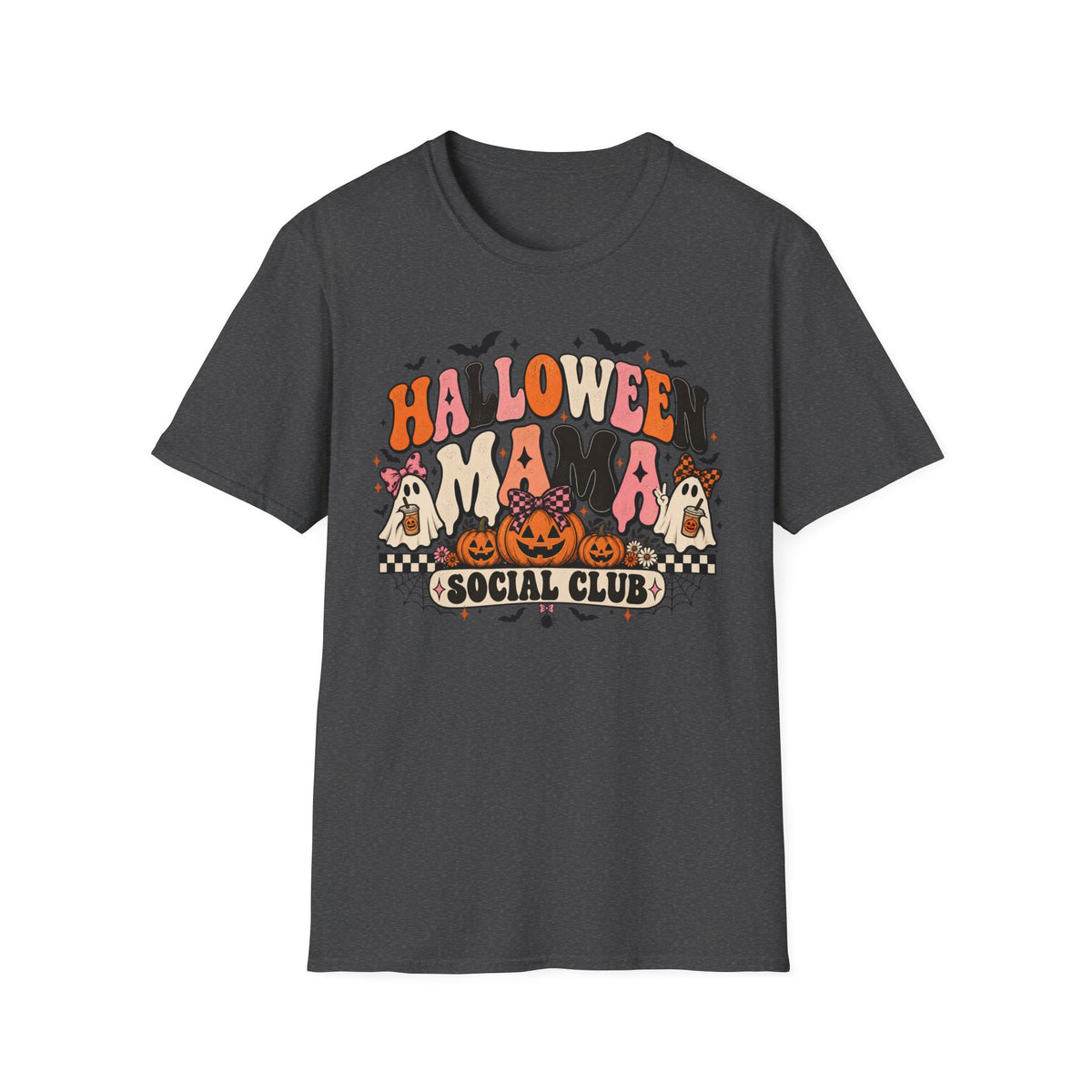 Halloween Mama Social Club Retro Crewneck Sweatshirt – Cute Spooky Mom Halloween Graphic 🎃👻🩷