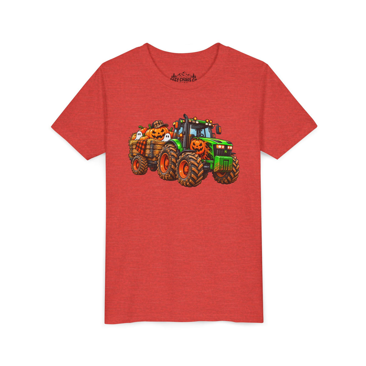 Halloween Tractor Pumpkin Patch Kids Sweatshirt | Cozy Chaos Kid 🎃🚜👻