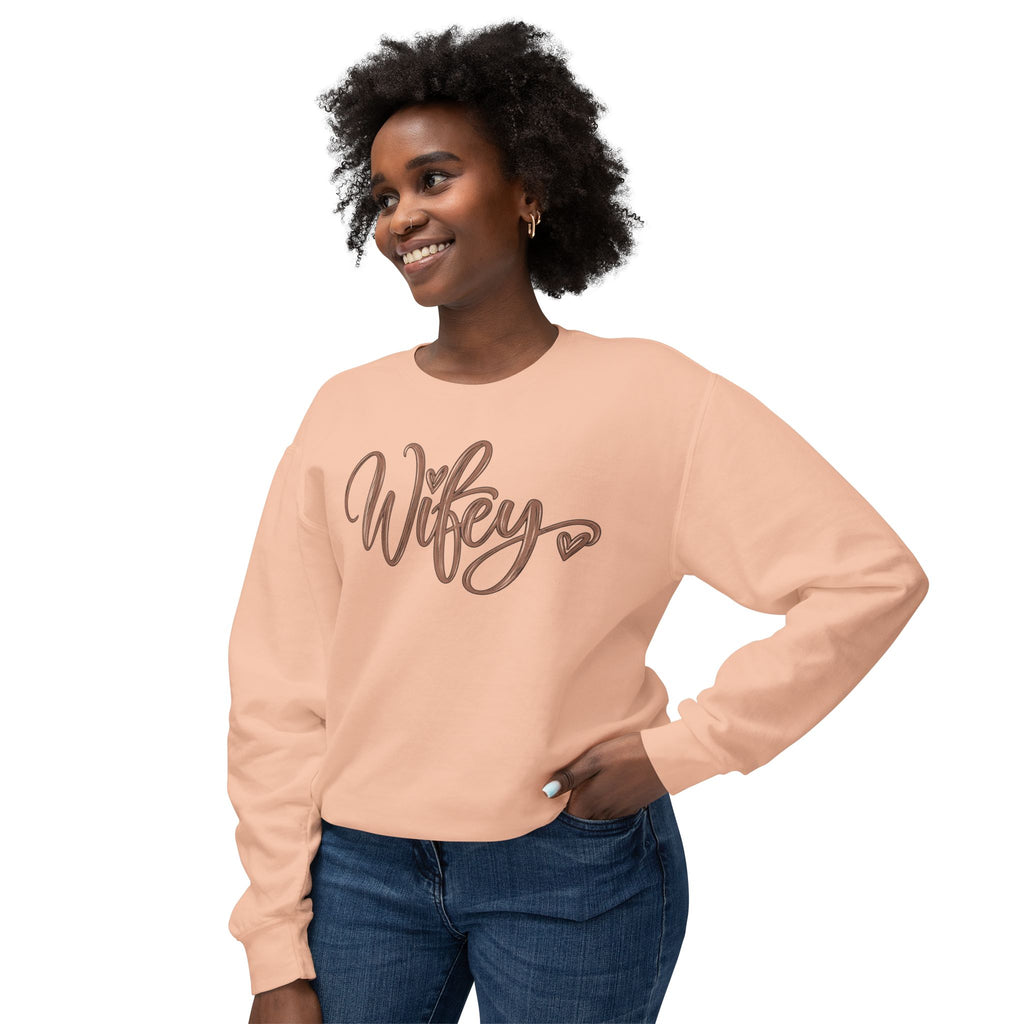 Wifey Crewneck Sweatshirt | Cozy Bridal Sweatshirt | Newlywed Wife Gift | Cute Wife Sweater 💍🤎