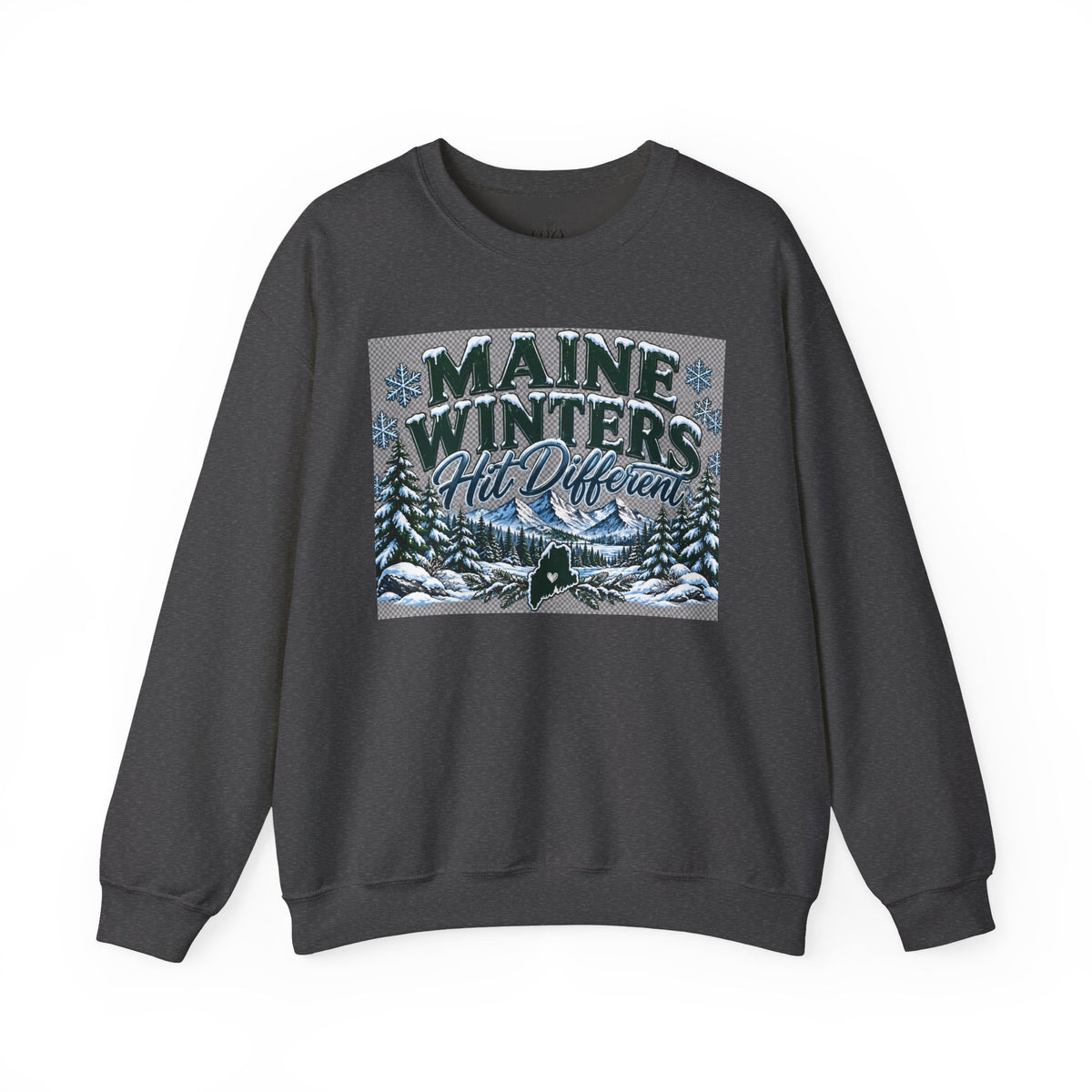 Maine Winters Hit Different Crewneck Sweatshirt – Cozy Maine Winter Mountain Sweater ❄️🌲🏔️