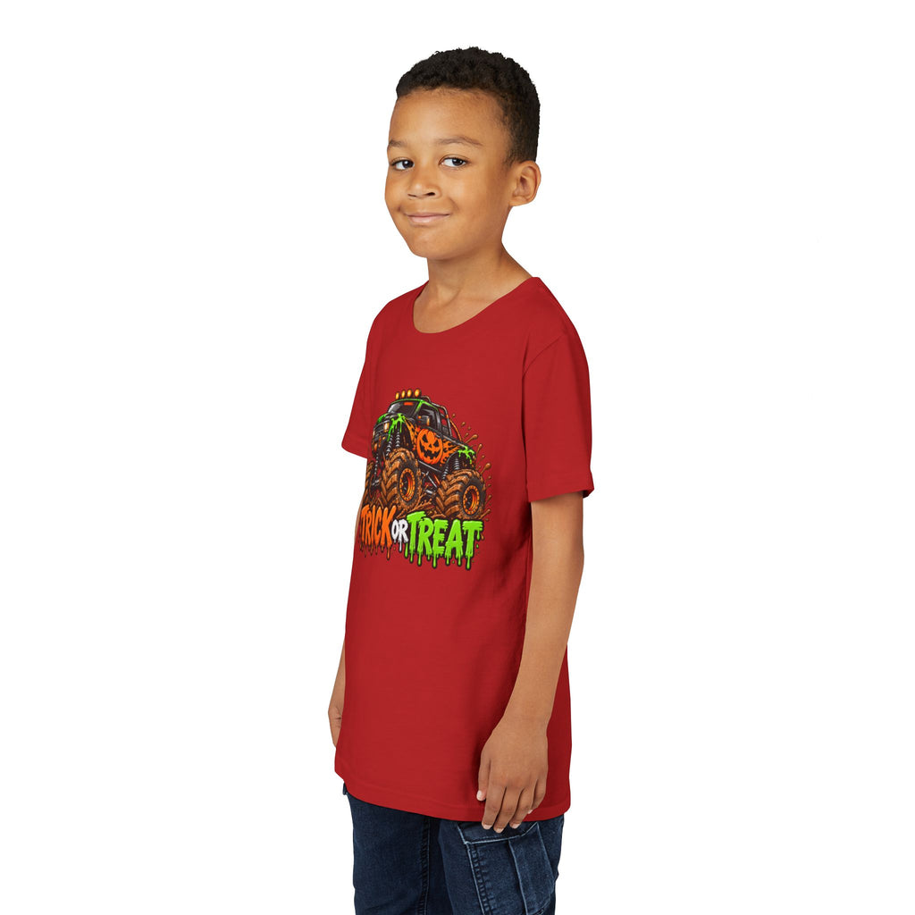 Trick or Treat Monster Truck Kids Halloween Sweatshirt | Cozy Chaos Kid 🎃🏁👻