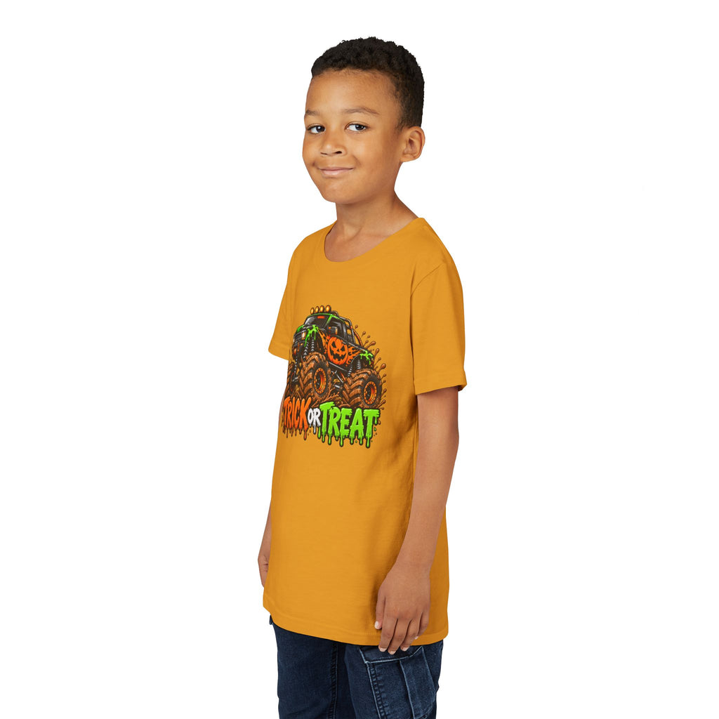 Trick or Treat Monster Truck Kids Halloween Sweatshirt | Cozy Chaos Kid 🎃🏁👻